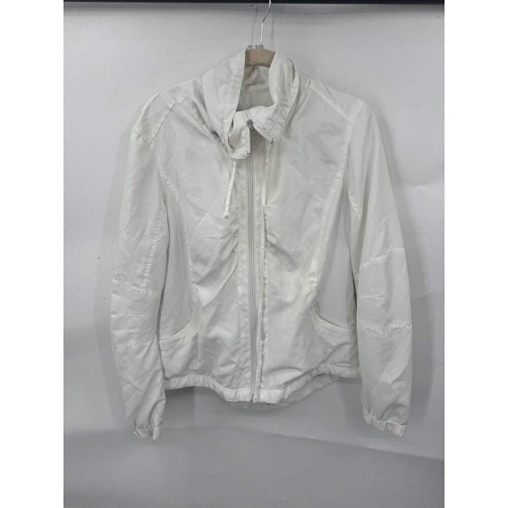 Wilson Windbreaker Jacket Women S White Outdoor Full Zip Gorpcore Hiking Camping